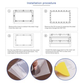 eMagTech 5 x FEP Film FEP Film for 3D Printer Transparent Divider Replacement Sheet with Scraper 140 x 200 mm