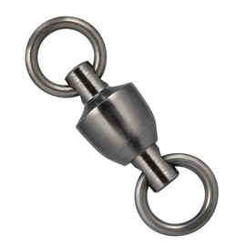 Dr.Fish 50 Pack Ball Bearing Swivels Freshwater Fishing Swivels Stainless Swivels Fishing Tackle Heavy Duty Black Nickel Terminal Tackle Barrel Swivels Leader Lures Connector Offshore Size 2