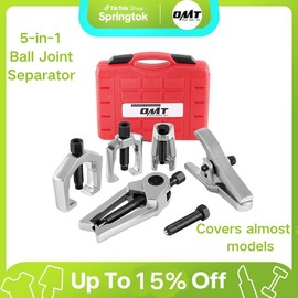 【Summer Tools】OMT 5-in-1 Ball Joint Separator, Pitman Arm Puller, Tie Rod End Tool Set for Front End Service, Splitter Removal Kit Red/Blue/Red Black, Gift idea,Repair tool kit,Home car repair:_Red