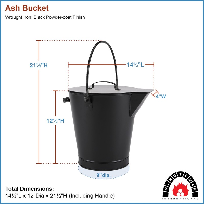 Minuteman International All Black Ash Bucket
