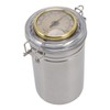 Cigar Jar Stainless Steel Silicone Ring with Hygrometer Waterproof Sealed
