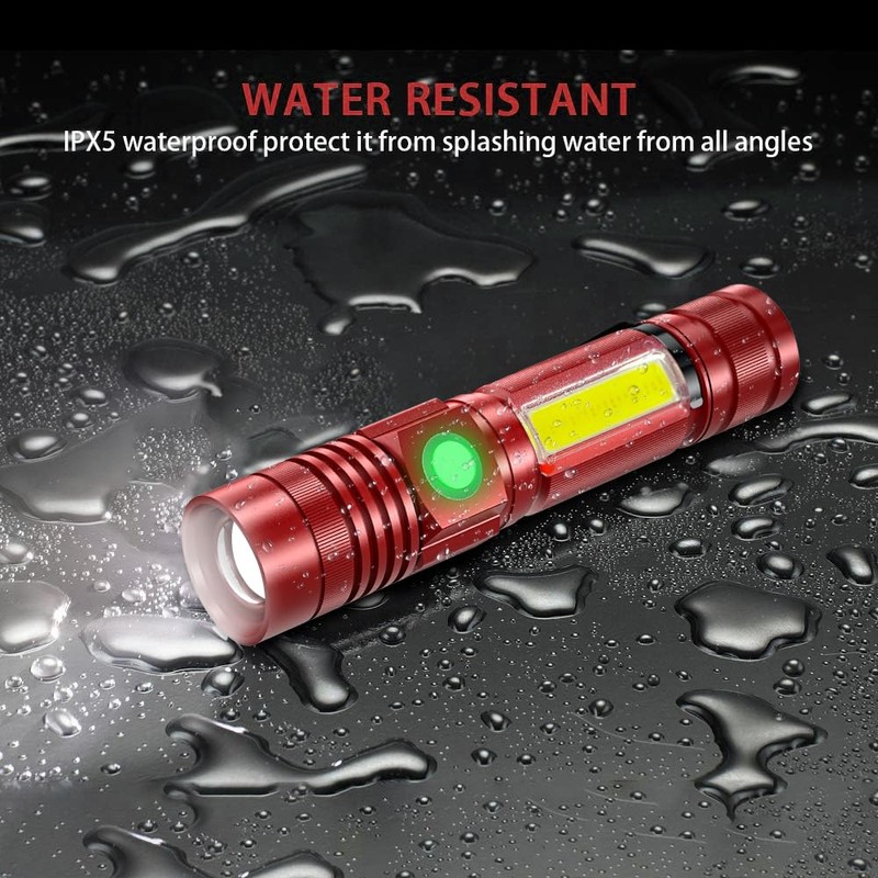 Vnina Rechargeable Tactical Flashlight, USB Magnetic Flashlights with COB Flash