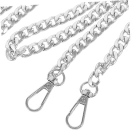 Handbag Chain Straps Shoulder Replacement Straps Purse Straps for Women Bag Purse Handbags Favourised 1 Piece (Silver)