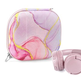 Geekria NOVA Headphones Case Compatible with JBL Tune660, TUNE600BTNC, Tune600BT, Tune570BT, Tune560BT Case, Replacement Hard Shell Travel Carrying Bag with Cable Storage (Pink Marble)