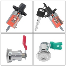 WZYJGTOP Door Lock Cylinders & Ignition Switch with Keys | Replacement for 2001-2007 Ford F150/250/350, Explorer & Lincoln Blackwood | Replace#: LC6177 + DL5885 + 322347 + 597638(No chip)