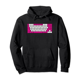 Mechanical Keyboard Pink and White Keys for Girl Gamers Pullover Hoodie