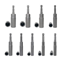 Hex Shank Deepened Socket Wrench Nut Driver Power Screw Drill Bits Tools Set 5.5mm~19mm 15-Pieces