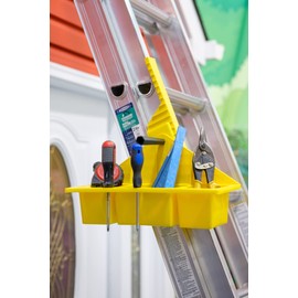 Jokari Universal Rotating Ladder Tray. Hold Tools, Nails, Screws, Paint, Brushes and Accessories. Hook 3 Bucket Shelf On Any Rung For Auto Storage Platform. Little Attachment Caddy, Giant Benefits