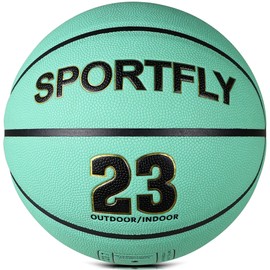 Sportfly Glow in The Dark Basketball, Glowing PU Leather Basketball, Luminous Training Basketball Size 7 Gift for Men, Women IndoorOutdoor Night Basketball Game