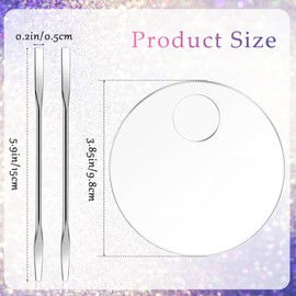 Make Up Mixing Palette, 4 Pieces Makeup Palette Clear Acrylic Make Up Palette with Spatula Cosmetic Palette with Spatula Cosmetic Mixing Palette for Foundation Nail Art Eye Shadow