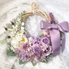 Lulu's-1683 Half Moon Wreath, Lavender, Crescent Moon, Artificial Flowers, Artificial