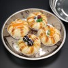 Callyne Set of 4 Stainless Steel Round Dinner Plate, Metal
