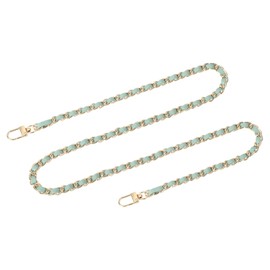 uxcell - Correa de cadena para cartera, correa de piel plana de hierro de 39 pulgadas, correas de bolso con hebillas para hombro y bolsas cruzadas, correa de repuesto (correa verde claro + cadena