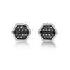 Hexagon Stud Earrings for Men in Stainless Steel with Round