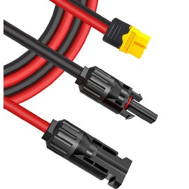 iHaospace Solar Cable 6 mm2 10AWG Solar Plug to XT60 Adapter Solar Panel Adapter Cable for EF Delta 2 and River Pro MAX Bluetti EB55 Powerstation 757 Powerhouse Solar Y Charging Cable 0.6 m