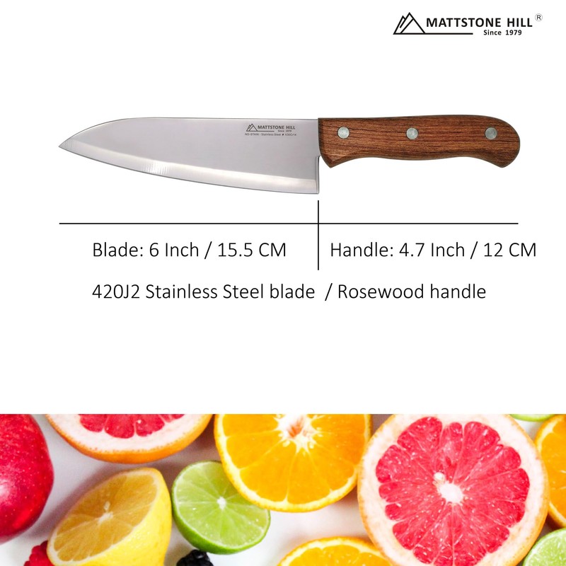 Chef Knife 6 Inch - MATTSTONE HILL Cook's Knife, Kitchen