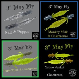 3” May Fly Series 10 Per Pack - One of the hottest crappie & panfish baits in our store. - May Fly Color: Salt & Pepper
