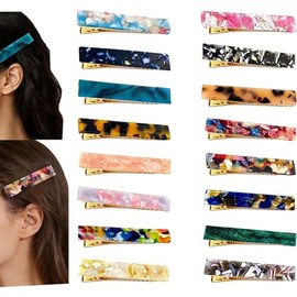 16 pinzas para el pelo multicolor antideslizantes, pequeñas y bonitas, con diseño de leopardo y pico de pato, y con ácido acético para mujer.