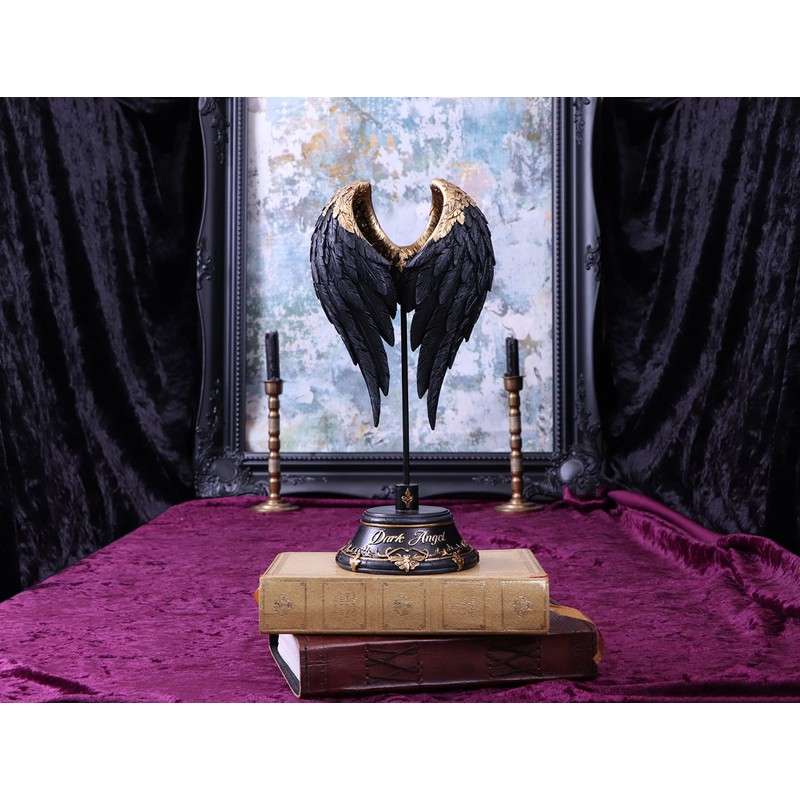 Nemesis Now Dark Angel Gothic Fallen Fae Wing Figurine, Black,