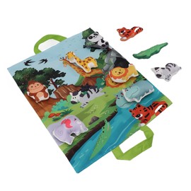 Baby Soft Toy Set with Play Mat Bright Color Sound Paper Multifunctional Toddler Cloth Toy Set Cloth Animal Set