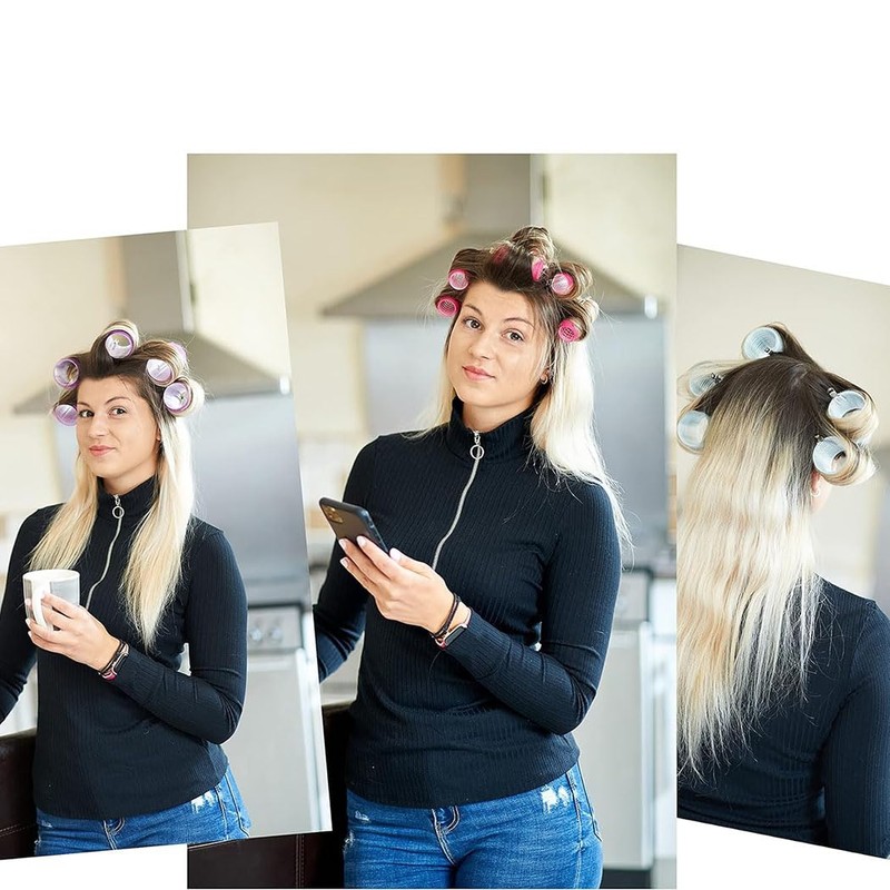 LIDOUK Hair Rollers Self Holding Rollers Gripping Sticky Rollers Self