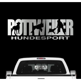 siviwonder Rottweiler Dog Sport Car Sticker Dog Foil Rottie Rotty Red Colour Metallic Silver Size 80 cm