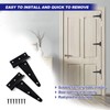 4pcs T Gate Door Hinges, 3inch Black Garden Gate Shed