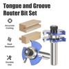 Vearter Tongue and Groove Router Bit Set, 1/2 Inch Shank