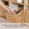 12x12x10in Water Hyacinth Storage Basket Large, Folding Cube Woven Wicker