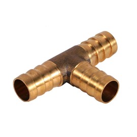 3 Way Hose Joiner, 12mm tee Brass Hose Vacuum T Piece 3 Way Fuel Hose Joiner Water Connector for Compressed Air Oil Gas Pipe 3 Way t Connector(12mm)