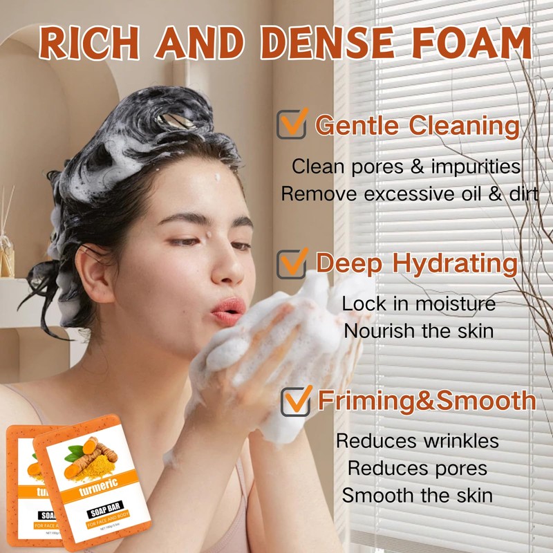 2pcs Turmeric Soap Bar for Face & Body - Lemon