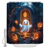 UPUMKSK Cute Ghost Halloween Shower Curtain Spooky Forest, 70x70 Inch