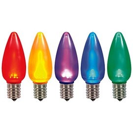 Vickerman 364604-5 Light C9 Multi-Color Ceramic LED Replacement Lights (5 pack) Christmas Light Bulbs (XLED5S90)