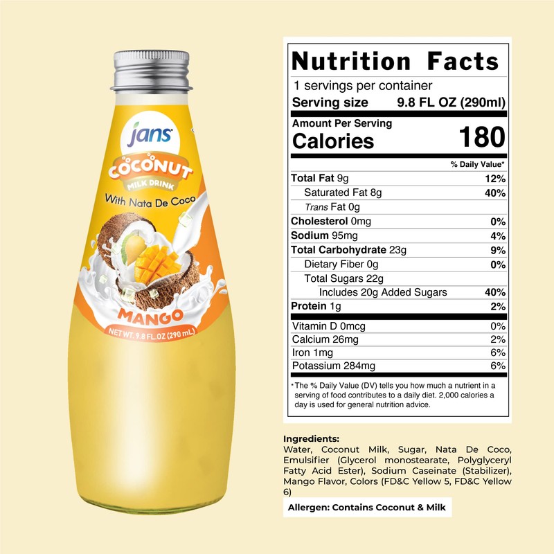 JANS - COCONUT MILK DRINK (with NATA DE COCO) MANGO