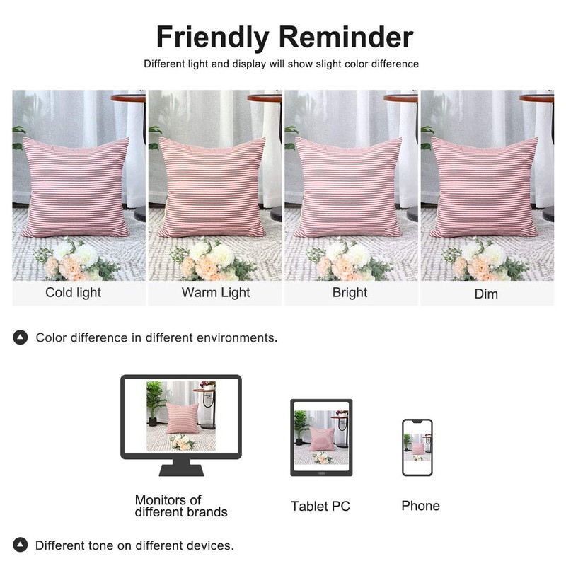 sourcing map Striped Canvas Cushion Covers 1PC, Throw Pillow Covers