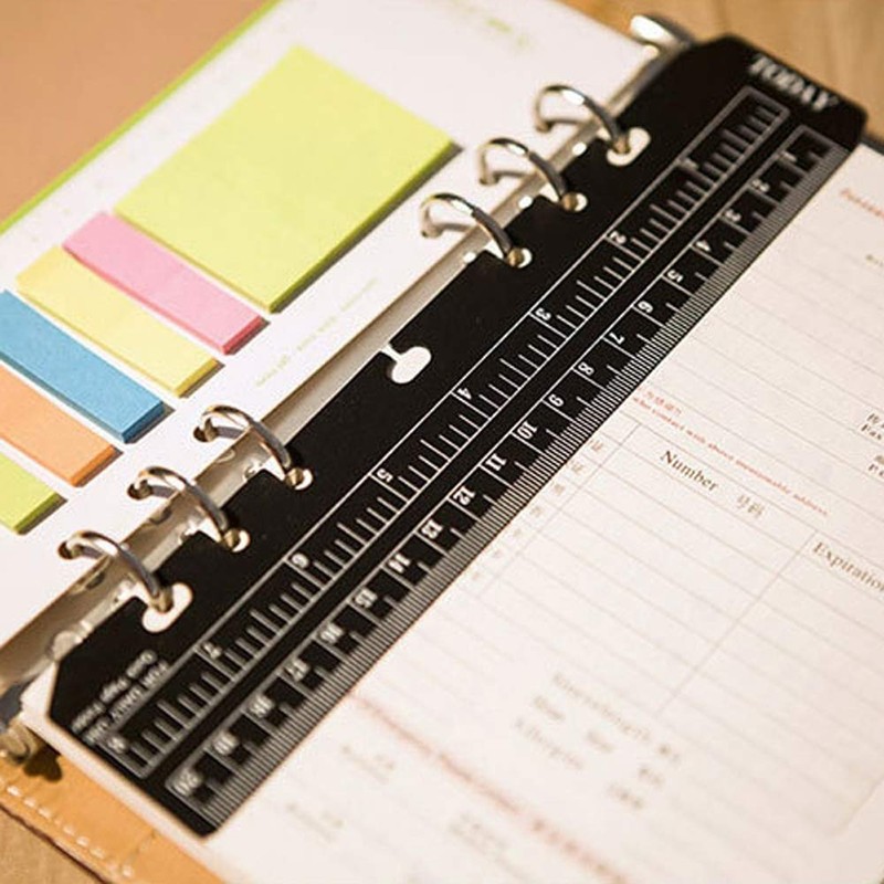 T&F A5 Black Ruler/Page Marker - 22cm x 4.5cm Plastic