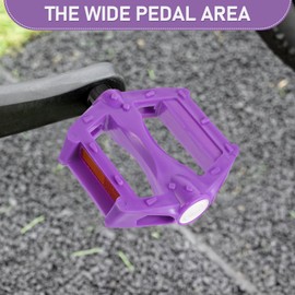 SUPVOX Bike Pedals 4 Inch, Replacement Mountain Road Bike Flat Pedal Kids Bicycle Pedals Cycling Parts Wide Platform Lightweight of Bicycle Pedals Purple