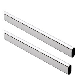 60" Oval Closet Rod (15mm x 30mm) | 2 Pack | Chrome