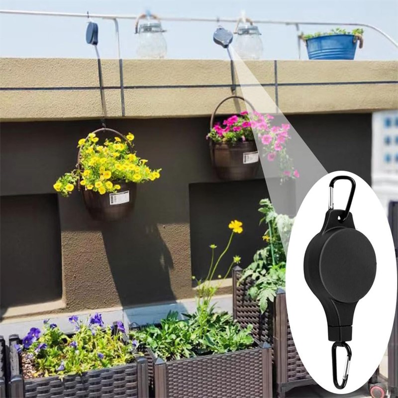 WUBAYI 2 Pack Retractable Pulley Hangers, Adjustable Rope Hook for