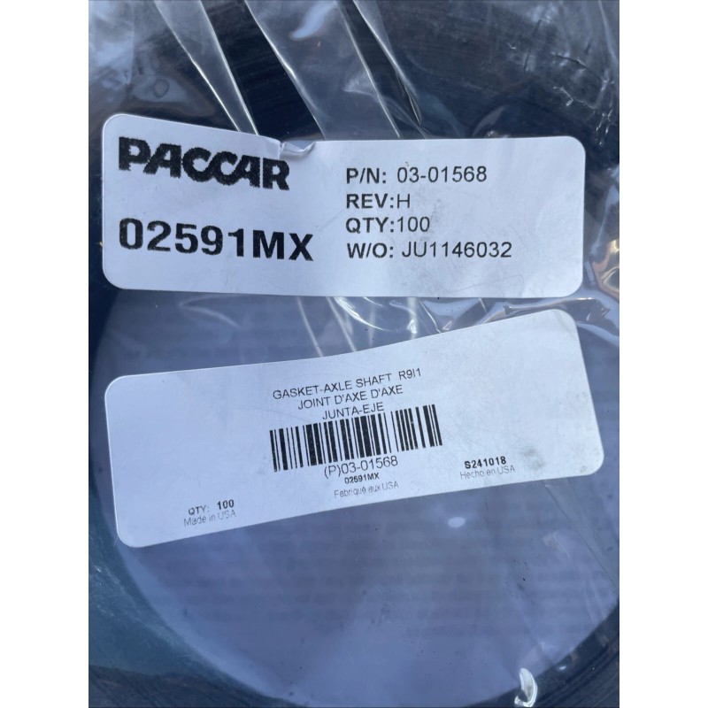 Paccar Gasket Axle Shaft Joint Black 5-3/4" ID x 8-1/2"