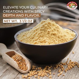 Angel Brand Mustard Powder 3 oz Bottle - Mustard Ground Made from Mustard Seeds with Tangy Taste and Pungent Aroma - Zesty Kick for Season Meats, Soups, Salad Dressing, Marinades & Sauces