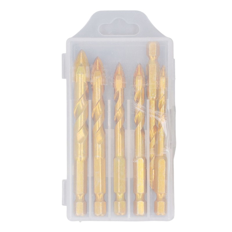 6Pcs Cross Spearhead Drill Bit Carbide Hex Shank Drilling Tool