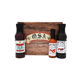 Sweet Heat Bar-B-Que Sauce, Fountain of Youth Datil Marinade and Venom Datil Pepper Hot Sauce Gift Box