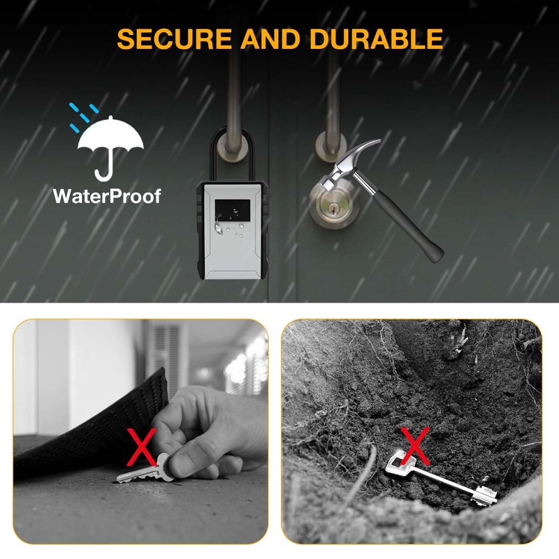 Key Safe with 4 Number Codes, Key Cabinet with Removable