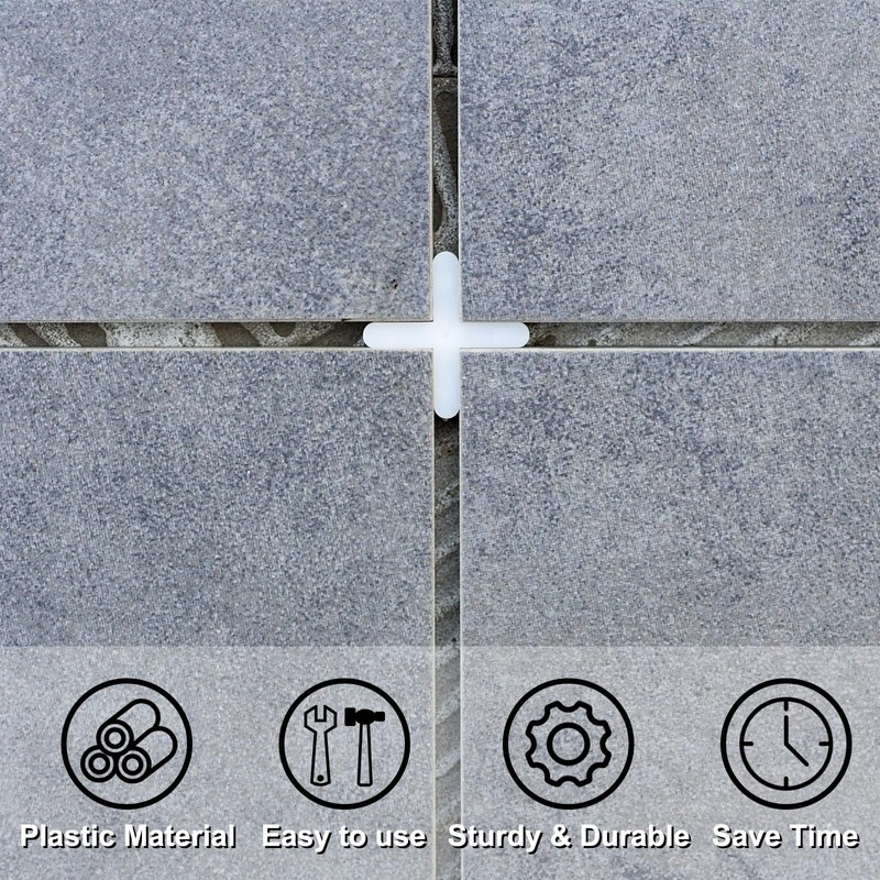 sourcing map 800Pcs Tile Spacers, 2mm 3/32" Cross Shape Wall