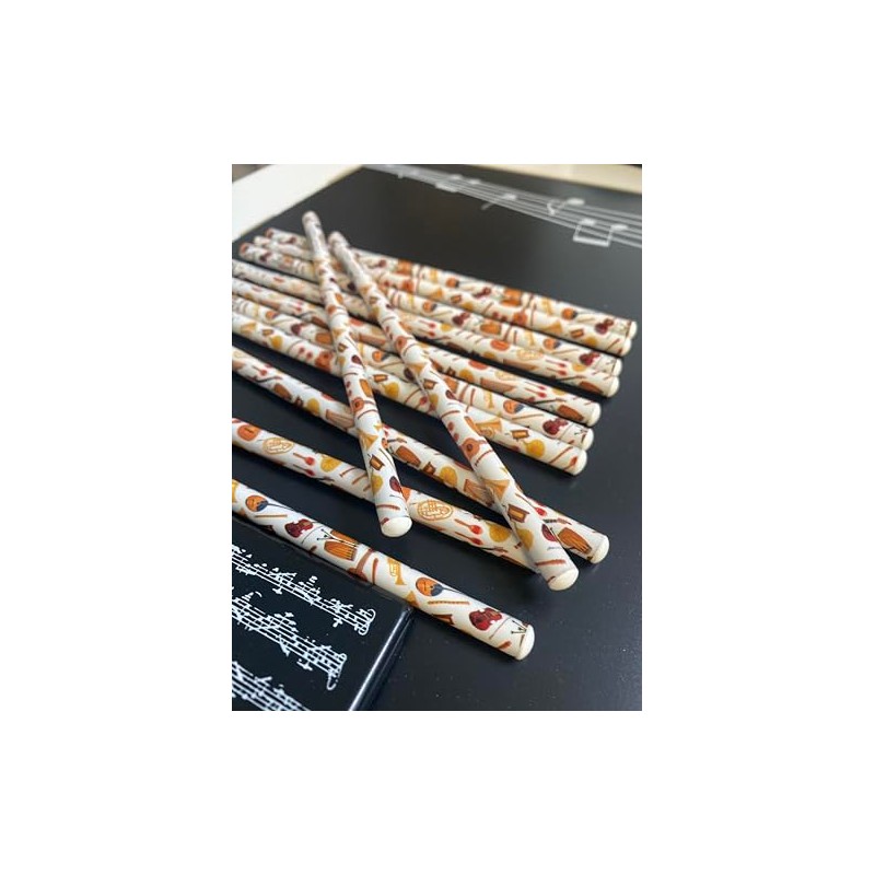 PartyErasers Music Themed Stationery - 30pcs Colourful Music Instruments HB