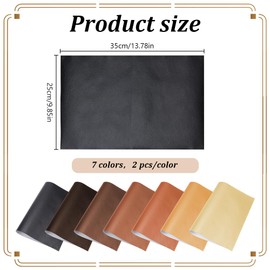 WEBEEDY 14 Pcs Book Cloth for Book Binding,14x10 Inch PU Leather Surface and Paper Backed,7 Colors Books Album Scrapbooking Archival Covering Protector Bookcloth Bookbinding Supplies