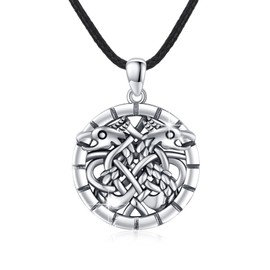 ZIPPICE Celtic Necklace for Women 925 Sterling Silver Necklace Viking/Lion/Horse/Eagle/Irish/Claddagh/Dragon Vinking Silver Chain Jewellery Gift for Women Men, Sterling Silver, No Gemstone