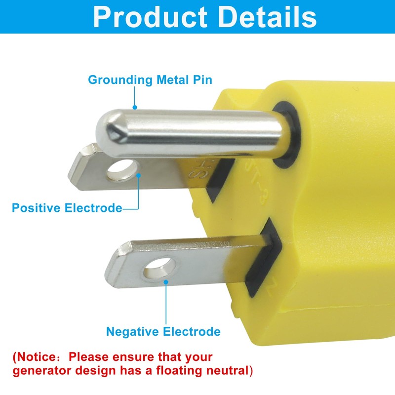 Biaungdo 2 Pack Neutral Ground Bonding Plug for Portable Inverter