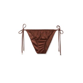 CALZEDONIA Woman's String Swimsuit Bottom Shiny Satin in Brown, Size S